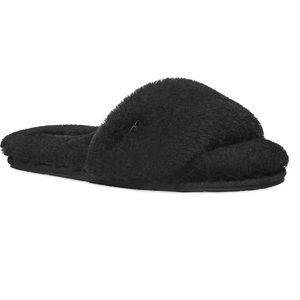 Ugg Fluff Genuine Sheep Fur Slipper in Black